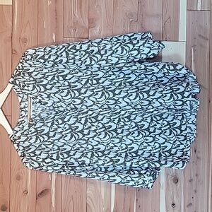 JACHS Girlfriend New York Top, Size M, Olive Green & White